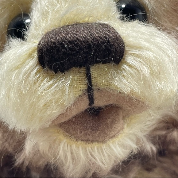 Antique Old Teddy Bear Brown mohair open mouth Embroidered Nose - Picture 10 of 10